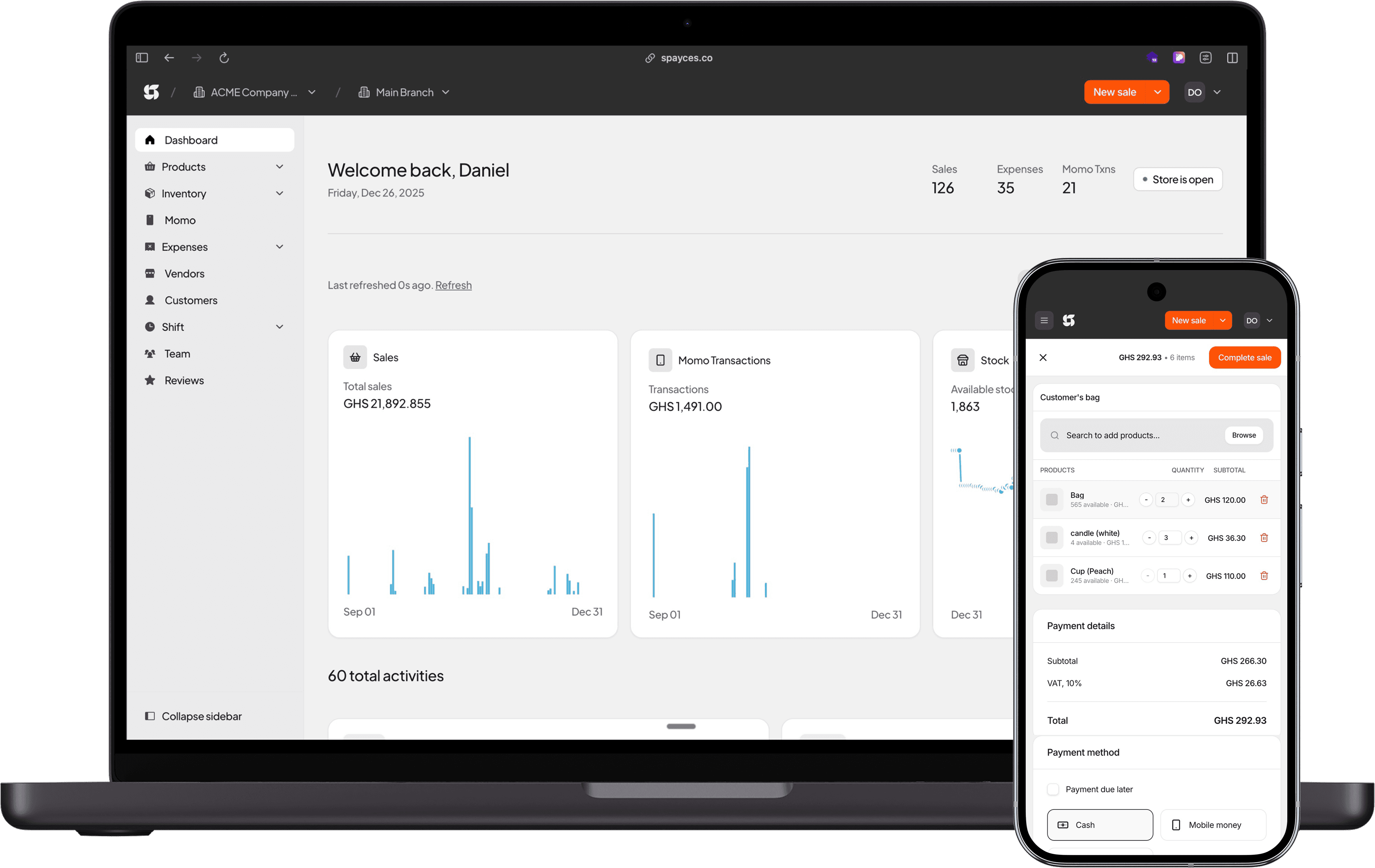 Spayces Dashboard